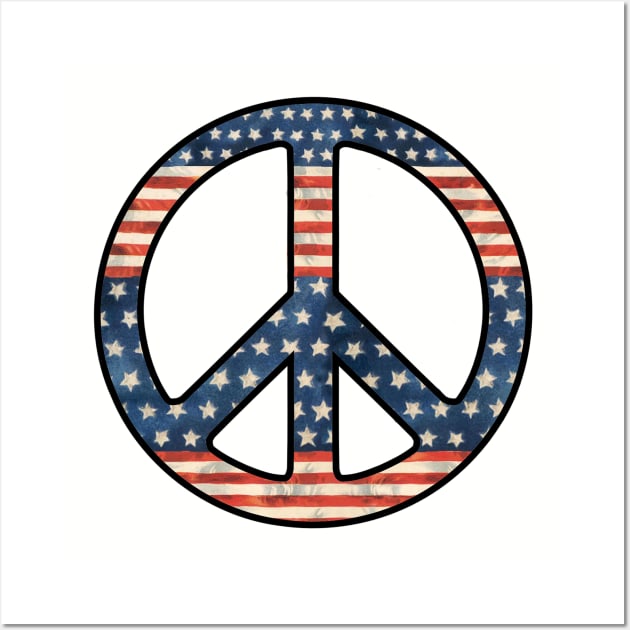 American Flag Peace Sign Wall Art by jimmythedog